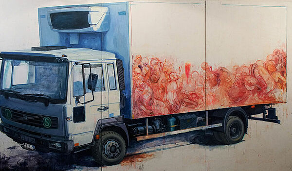 Der LKW - Gemälde von Josef Schützenhöfer Der LKW - Gemälde von Josef Schützenhöfer